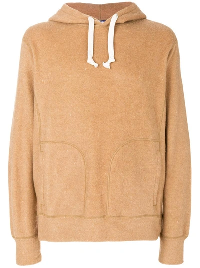Junya Watanabe Corduroy Elbow-patch Cotton And Camel Hair-blend Jersey Hoodie