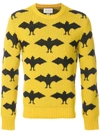 GUCCI bat jacquard crewneck sweater,DRYCLEANONLY