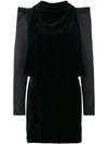 TOM FORD TOM FORD DRESS WITH POWER SHOULDER AND CUTOUT DETAILS - BLACK,AB2035FAX24712388542