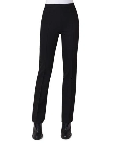 AKRIS PUNTO FRANCOISE SLIM-STRAIGHT PANTS, BLACK,PROD125521748