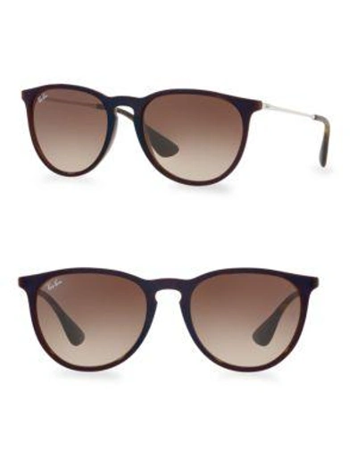 Ray Ban Erika Color Mix Low Bridge Fit Rox_frame Bronze-copper Frame Violet Lenses 57-18 In Trsprnt Br