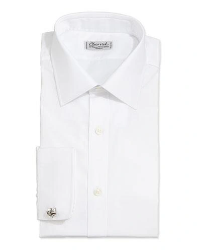 Charvet Solid Poplin Dress Shirt, White In Wht 1