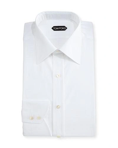 TOM FORD CLASSIC BARREL CUFF DRESS SHIRT, WHITE,PROD104390001