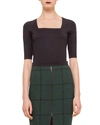 Akris Punto Elements Jersey Square Neck Top In Black