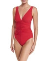 Karla Colletto Ruch-front Underwire One-piece In Cherry