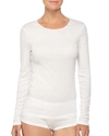 Hanro Cotton Seamless Long-sleeved Top In White