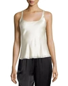 Josie Natori Women's Key Double Layer Silk Tank Top In Black