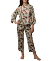 Natori Two-piece Dynasty Printed Pajamas In Black