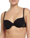 La Perla Souple Lace-trimmed Stretch Cotton-blend Jersey Contour Bra In Black