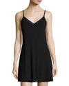 Natori Feather Essential Lace Trimmed Chemise In Black