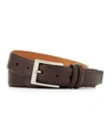 W. Kleinberg Basic Leather Belt With Interchangeable Buckles, Brown In Brown