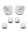 Cufflinks, Inc White Preciosa Pave Cuff Links %26 Stud Set In White