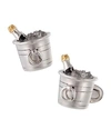 Jan Leslie Sterling Silver Crystal Quartz Champagne Bucket Cuff Links In Silver