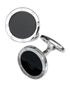 JAN LESLIE ROUND ONYX CUFF LINKS,PROD104350001