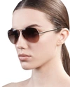 Ray Ban Highstreet 59mm Semi Rimless Aviator Sunglasses - Gradient Brown In Gold/brown
