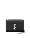 Saint Laurent Kate Small Ysl Crossbody Bag In Grained Leather In Black