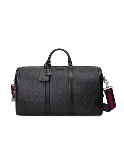 Gucci Black Gg Supreme Large Duffle Bag