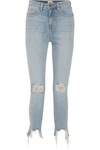 L AGENCE THE HIGH LINE CROPPED DISTRESSED HIGH-RISE SKINNY JEANS