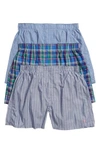 POLO RALPH LAUREN ASSORTED 3-PACK WOVEN COTTON BOXERS,LCWBH3ICD