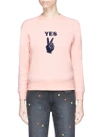 ALEXA CHUNG 'Yes' velvet flock peace sign sweatshirt