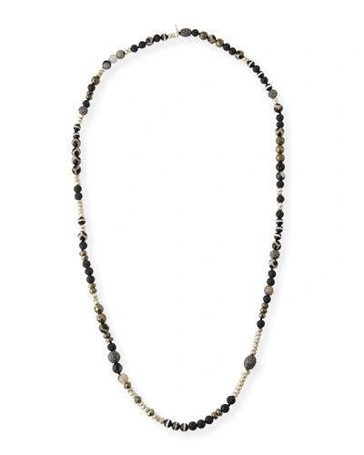 Hipchik Amy Beaded Long Necklace In Black