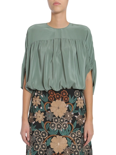 Red Valentino Silk Blouse In Green