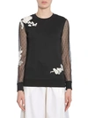 RED VALENTINO SWEATSHIRT WITH FLOWER EMBROIDERY,8628574
