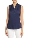 KOBI HALPERIN MILA SLEEVELESS V NECK PLEATED SILK BLOUSE,KE6B03-1C