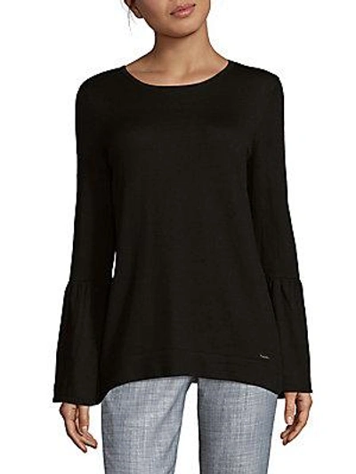 Calvin Klein Bell Sleeve Sweater In Black