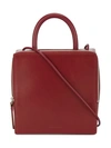 BUILDING BLOCK WINE RED BOX LEATHER SHOULDER BAG,BB29WN12403919
