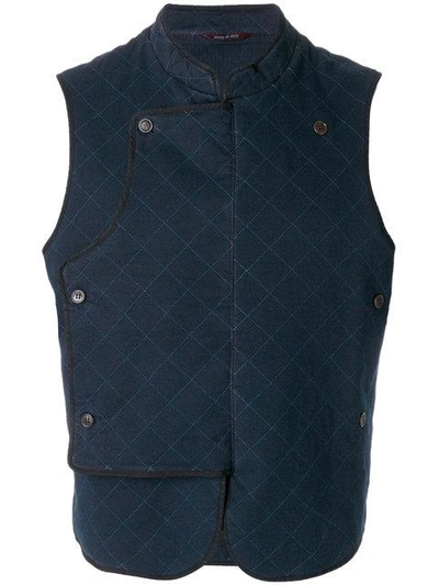 Al Duca D'aosta Quilted Fitted Gilet In Blue