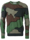 MOSCHINO camouflage cable knit sweater,A0913520012419885