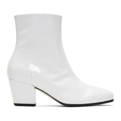Alexa Chung Beatnik Patent-leather Ankle Boots In White