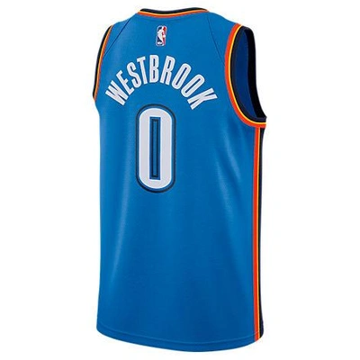 Nike Men's Russell Westbrook Oklahoma City Thunder Icon Swingman Jersey In Blue