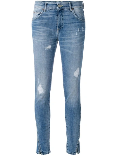 Htc Hollywood Trading Company Distressed Skinny Jeans In Blue 4