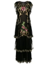 Alberta Ferretti Embroidered Evening Gown