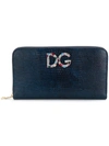 Dolce & Gabbana Iguana Print Leather Zip-around Wallet In Multi