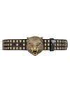 GUCCI Black studded tiger head belt,409420CVEFT