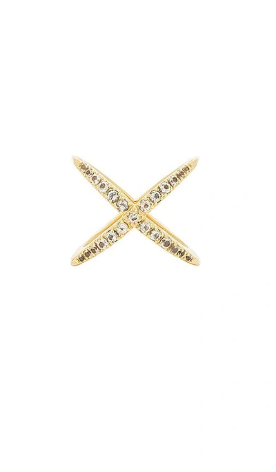 Elizabeth And James 'windrose' Pave White Topaz Ring In Gold