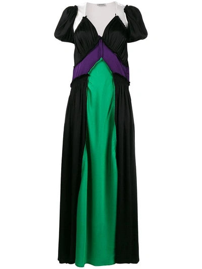Attico Carlotta Colour-block Satin Maxi Dress In Multicolour