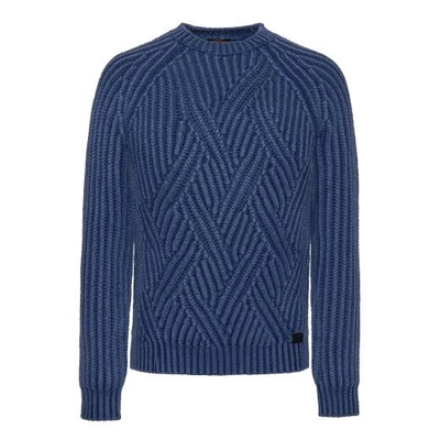 Tod's Neck Pullover In Wool In Blue