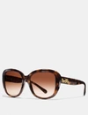 Coach Horse And Carriage Soft Square Sunglasses - Size One In Dark Tortoise/gold