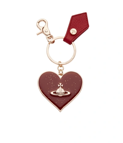 Vivienne Westwood Mirror Heart Key Holder In Red