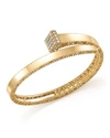 ROBERTO COIN 18K YELLOW GOLD PRINCESS CHIODO DIAMOND BANGLE - 100% EXCLUSIVE,7771805AYBAX