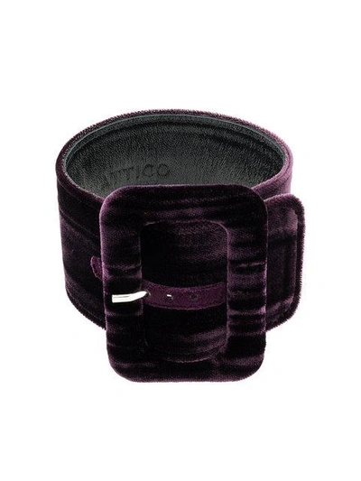 Attico Belt Buckle Cuff Bracelet In Purple