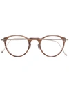 EYEVAN7285 marbled round frame glasses,41412410355