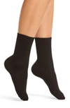 Falke Cosy Wool Blend Crew Socks In Black
