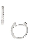 Roberto Coin 18k White Gold Perfect Diamond Extra Small Hoop Earrings In White Gold