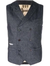 AL DUCA D'AOSTA AL DUCA D’AOSTA 1902 DOUBLE BREASTED WAISTCOAT - BLUE,052017GL101BOSTON12306666