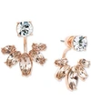 Marchesa Gold-tone Clear & Rose Crystal Jacket Earrings In Pink